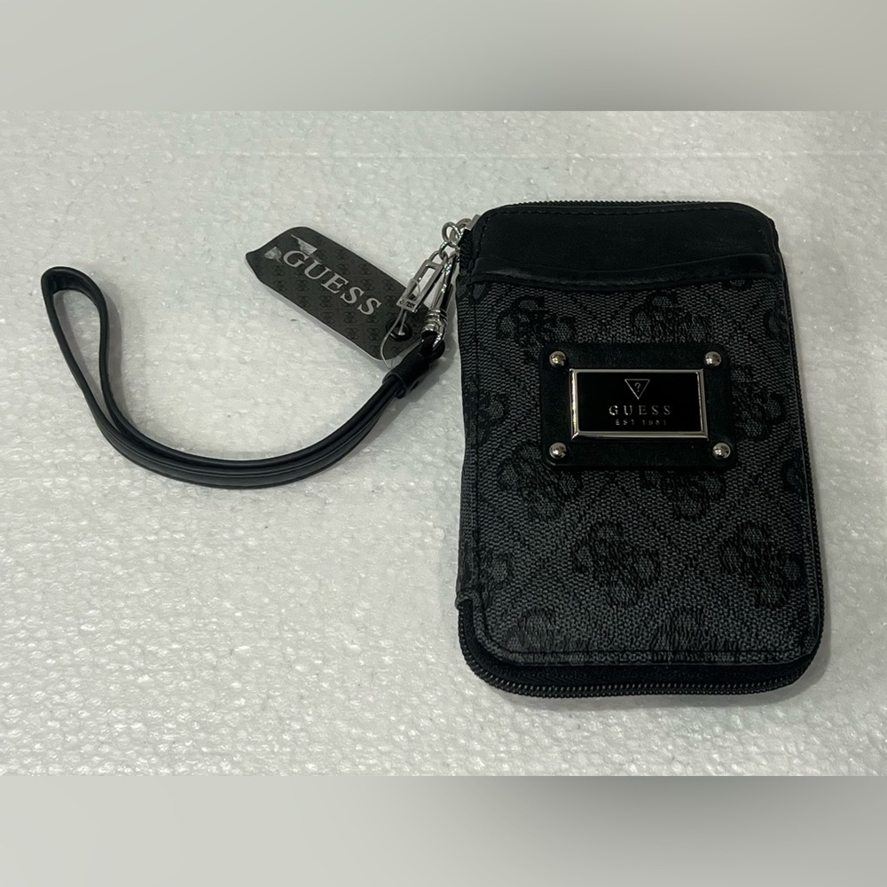 Guess Black Logo Wristlet - Brand New